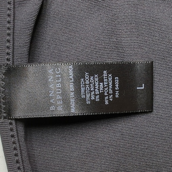 Banana Republic Dark Grey Camisole Stretch Nylon Adjustable Straps Size Large - Picture 6 of 9